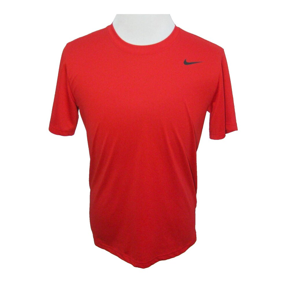 NIKE Men's (Size Medium) Solid Red Short Sleeve Dri-Fit Logo T-Shirt Sports Top